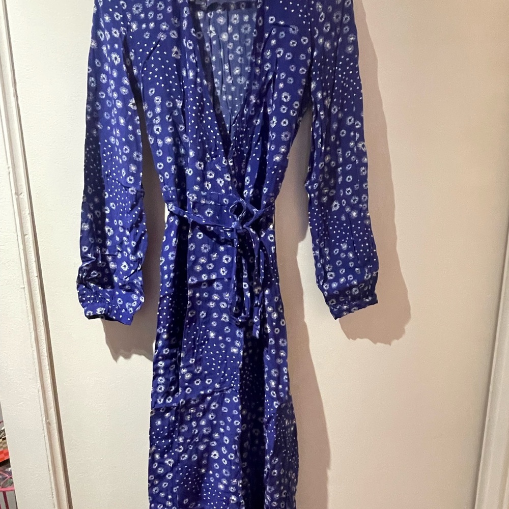 H&M Blue Floral Wrap Dress